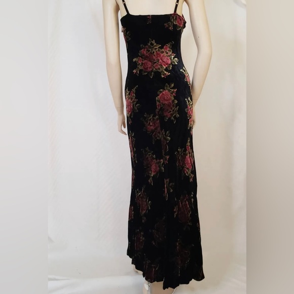 VINTAGE BETSEY JOHNSON VELVET MAXI DRESS AND MATCHING COAT DUSTER SET FL… - Picture 5 of 9